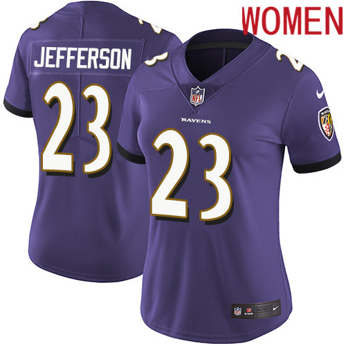 2019 Women Baltimore Ravens 23 Jefferson purple Nike Vapor Untouchable Limited NFL Jersey